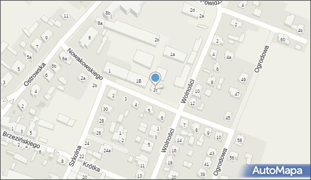 Strzałkowo, Nowakowskiego Brunona, 1c, mapa Strzałkowo