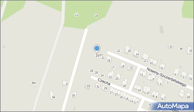 Strzyżów, Nowiny-Szczerbińskiego K., 23, mapa Strzyżów