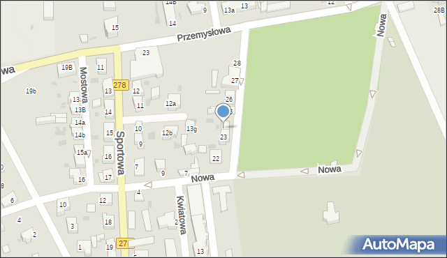 Sulechów, Nowa, 24, mapa Sulechów
