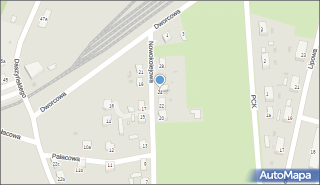 Sulęcin, Nowokolejowa, 24, mapa Sulęcin