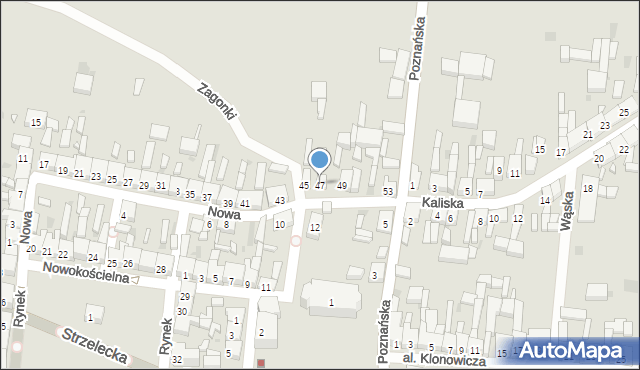 Sulmierzyce, Nowa, 47, mapa Sulmierzyce