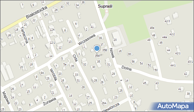 Supraśl, Nowa, 35A, mapa Supraśl