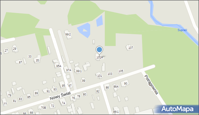 Supraśl, Nowy Świat, 101A, mapa Supraśl