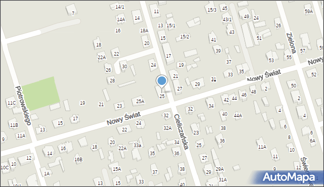 Supraśl, Nowy Świat, 25B, mapa Supraśl