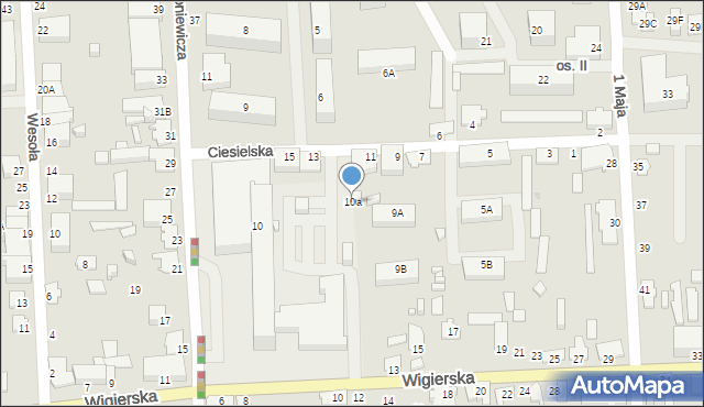 Suwałki, Noniewicza Teofila, 10a, mapa Suwałk