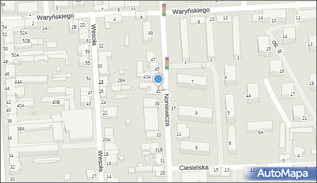 Suwałki, Noniewicza Teofila, 41, mapa Suwałk