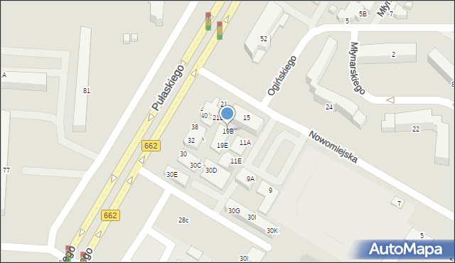 Suwałki, Nowomiejska, 19B, mapa Suwałk