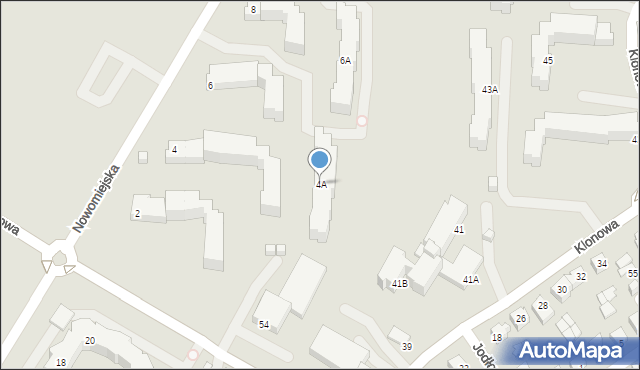 Suwałki, Nowomiejska, 4A, mapa Suwałk