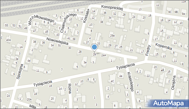 Swarzędz, Nowowiejska, 24, mapa Swarzędz