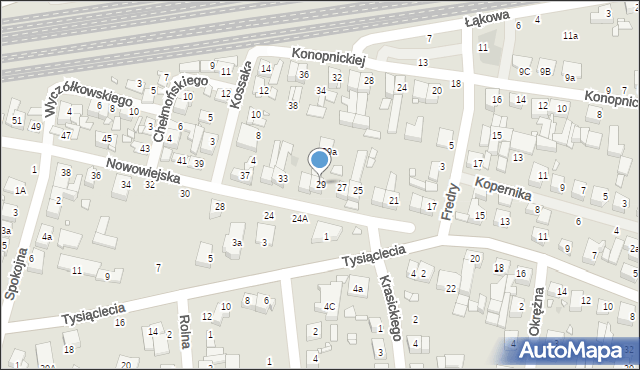 Swarzędz, Nowowiejska, 29, mapa Swarzędz