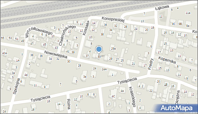 Swarzędz, Nowowiejska, 33, mapa Swarzędz