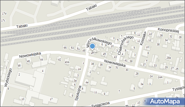 Swarzędz, Nowowiejska, 47, mapa Swarzędz