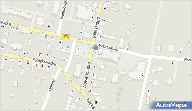 Szadek, Nowe Miasto, 1, mapa Szadek