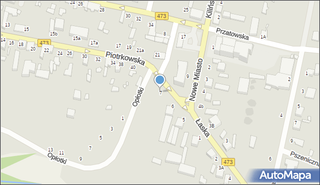 Szadek, Nowe Miasto, 7, mapa Szadek