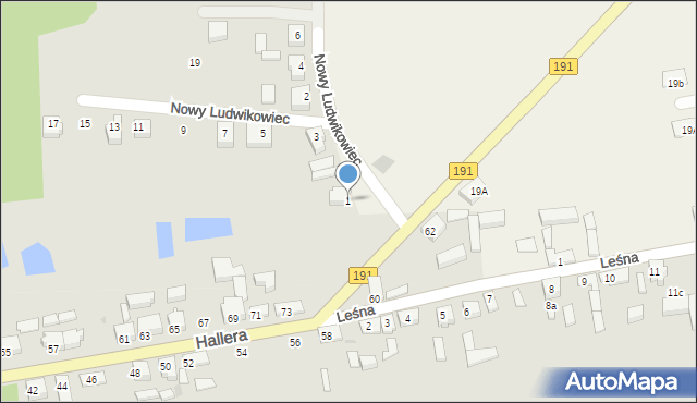 Szamocin, Nowy Ludwikowiec, 1, mapa Szamocin