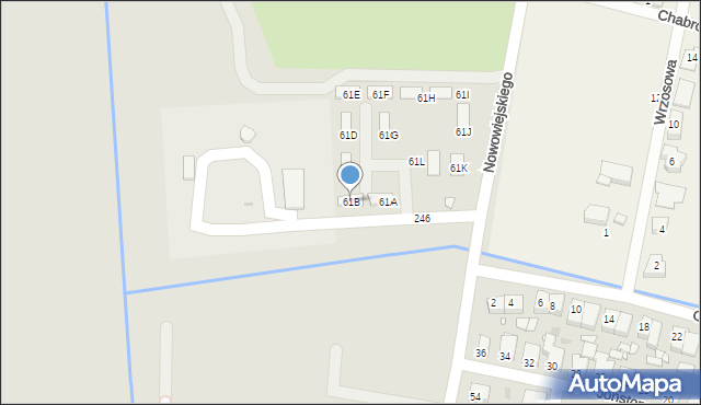 Szamotuły, Nowowiejskiego Feliksa, 61B, mapa Szamotuły