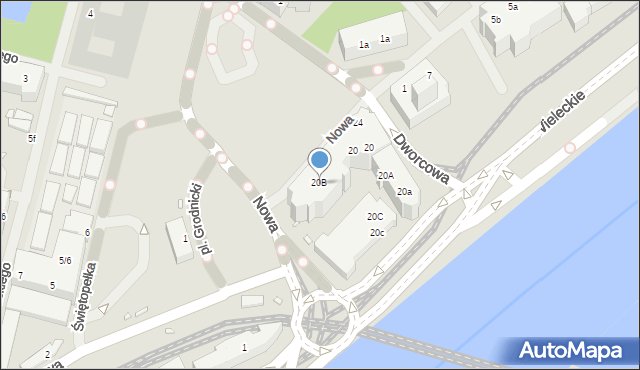 Szczecin, Nowa, 20b, mapa Szczecina