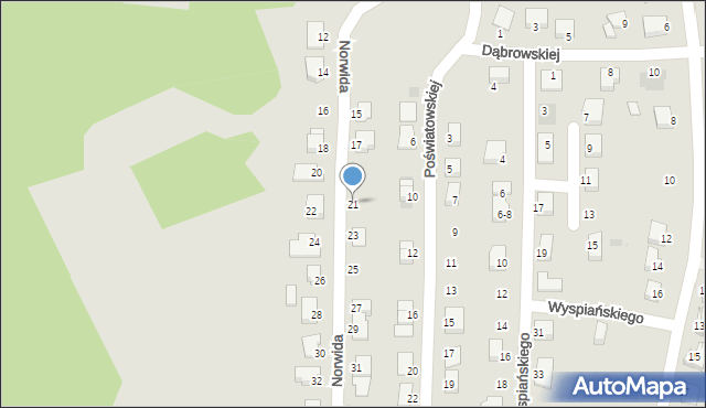 Szczecinek, Norwida Cypriana Kamila, 21, mapa Szczecinek