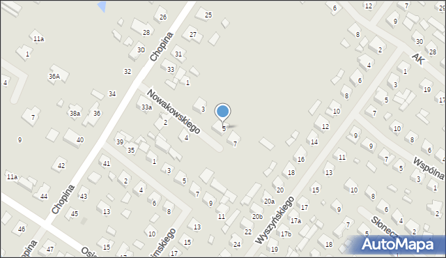 Szczytno, Nowakowskiego Pawła, 5, mapa Szczytno