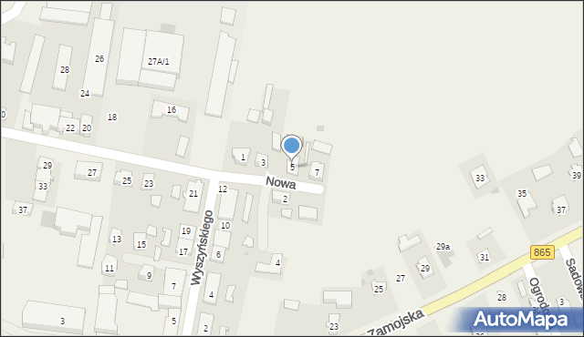 Szówsko, Nowa, 5, mapa Szówsko