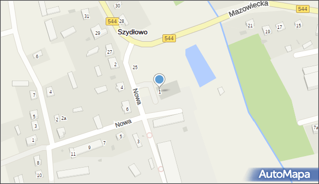 Szydłowo, Nowa, 1, mapa Szydłowo
