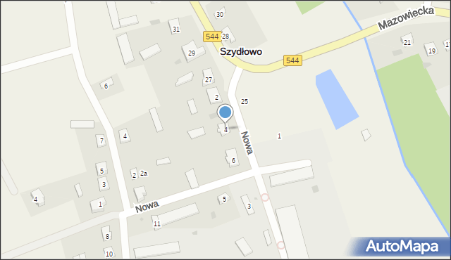 Szydłowo, Nowa, 4, mapa Szydłowo