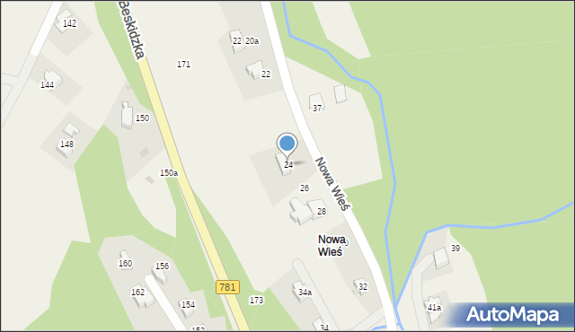 Targanice, Nowa Wieś, 24, mapa Targanice