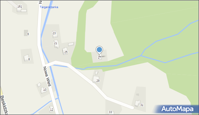 Targanice, Nowa Wieś, 27, mapa Targanice