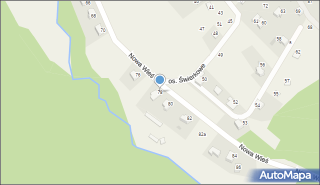 Targanice, Nowa Wieś, 78, mapa Targanice