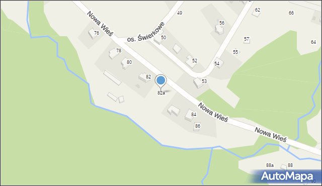 Targanice, Nowa Wieś, 82a, mapa Targanice