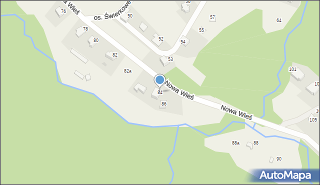 Targanice, Nowa Wieś, 84, mapa Targanice