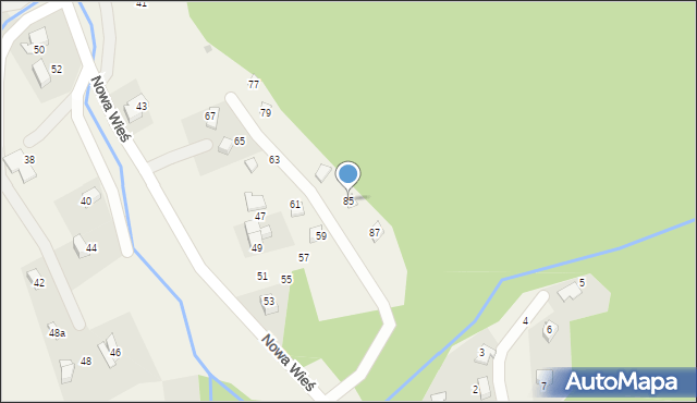 Targanice, Nowa Wieś, 85, mapa Targanice