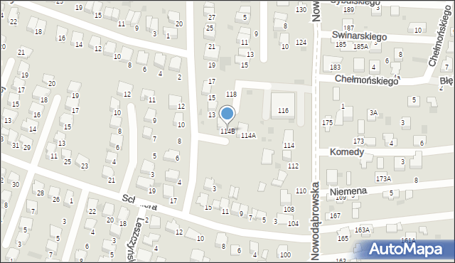 Tarnów, Nowodąbrowska, 114B, mapa Tarnów