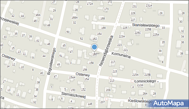 Tarnów, Nowodąbrowska, 160, mapa Tarnów