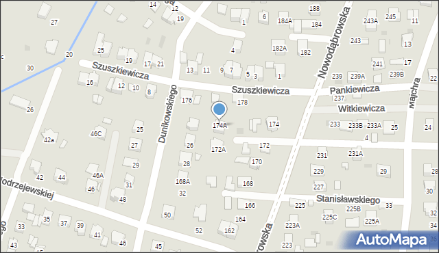Tarnów, Nowodąbrowska, 174A, mapa Tarnów