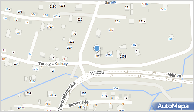 Tarnów, Nowodąbrowska, 265, mapa Tarnów