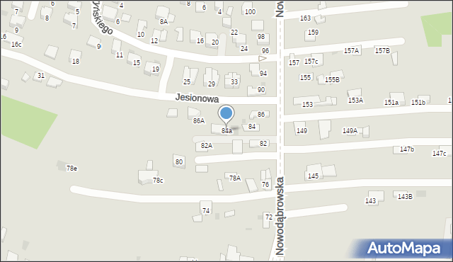 Tarnów, Nowodąbrowska, 84a, mapa Tarnów