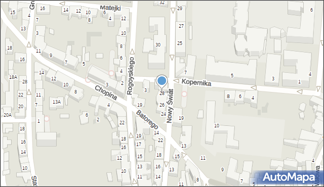 Tarnów, Nowy Świat, 28, mapa Tarnów