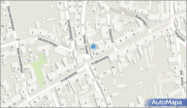 Tarnów, Nowy Świat, 3, mapa Tarnów