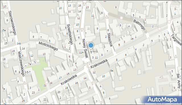 Tarnów, Nowy Świat, 5, mapa Tarnów