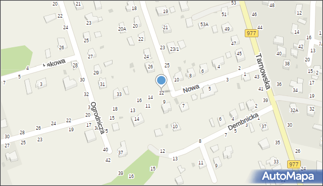 Tarnowiec, Nowa, 12, mapa Tarnowiec