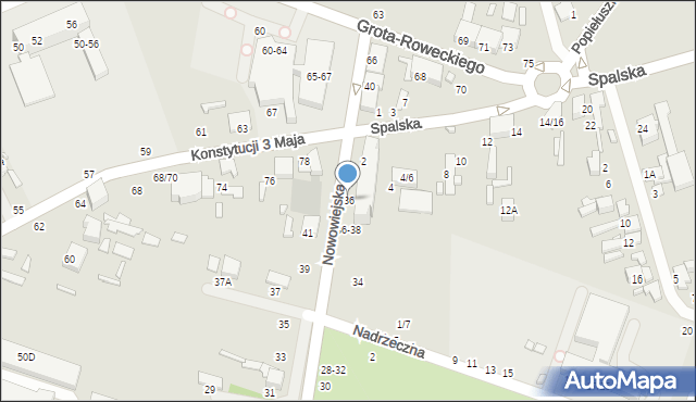 Tomaszów Mazowiecki, Nowowiejska, 36, mapa Tomaszów Mazowiecki