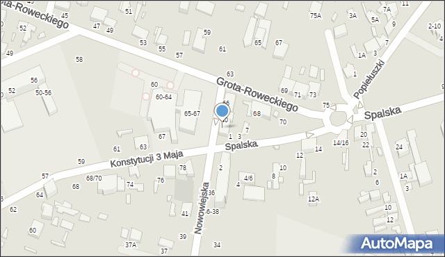 Tomaszów Mazowiecki, Nowowiejska, 40/42, mapa Tomaszów Mazowiecki