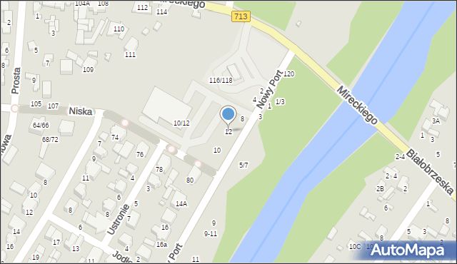 Tomaszów Mazowiecki, Nowy Port, 12, mapa Tomaszów Mazowiecki