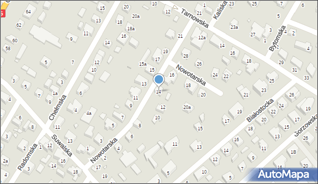 Toruń, Nowotarska, 14, mapa Torunia