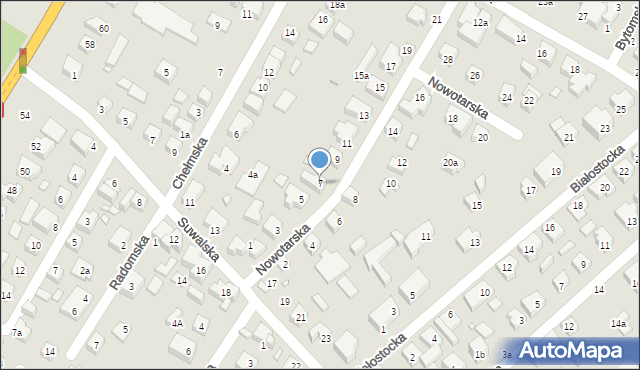 Toruń, Nowotarska, 7, mapa Torunia