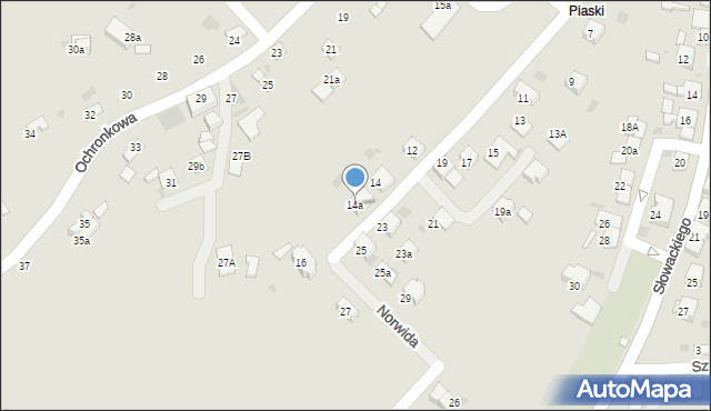 Trzebinia, Norwida Cypriana Kamila, 14a, mapa Trzebinia