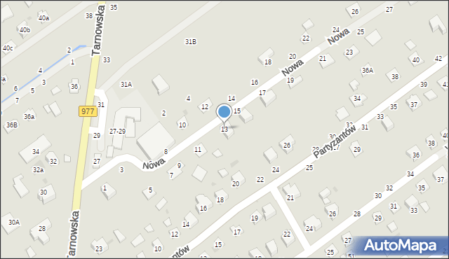Tuchów, Nowa, 13, mapa Tuchów