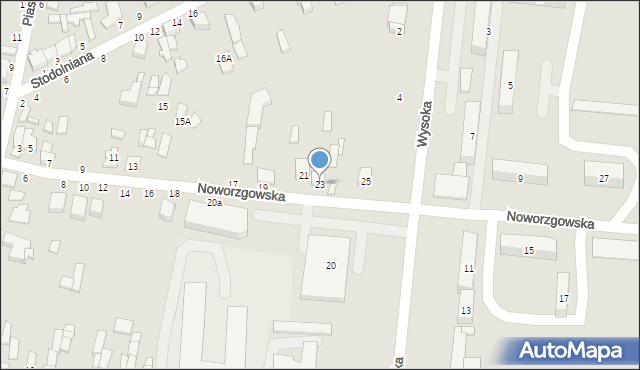 Tuszyn, Noworzgowska, 23, mapa Tuszyn