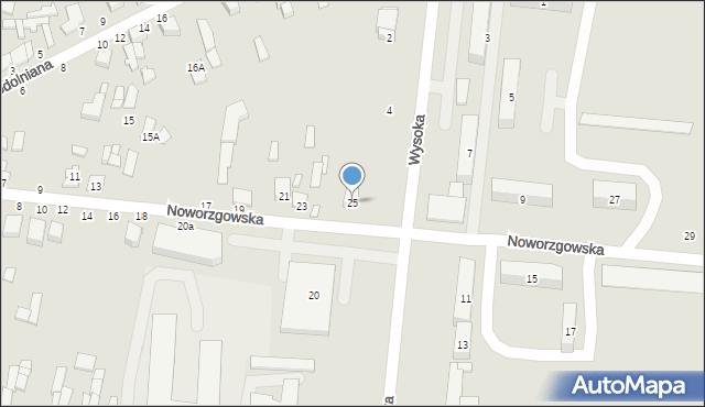 Tuszyn, Noworzgowska, 25, mapa Tuszyn